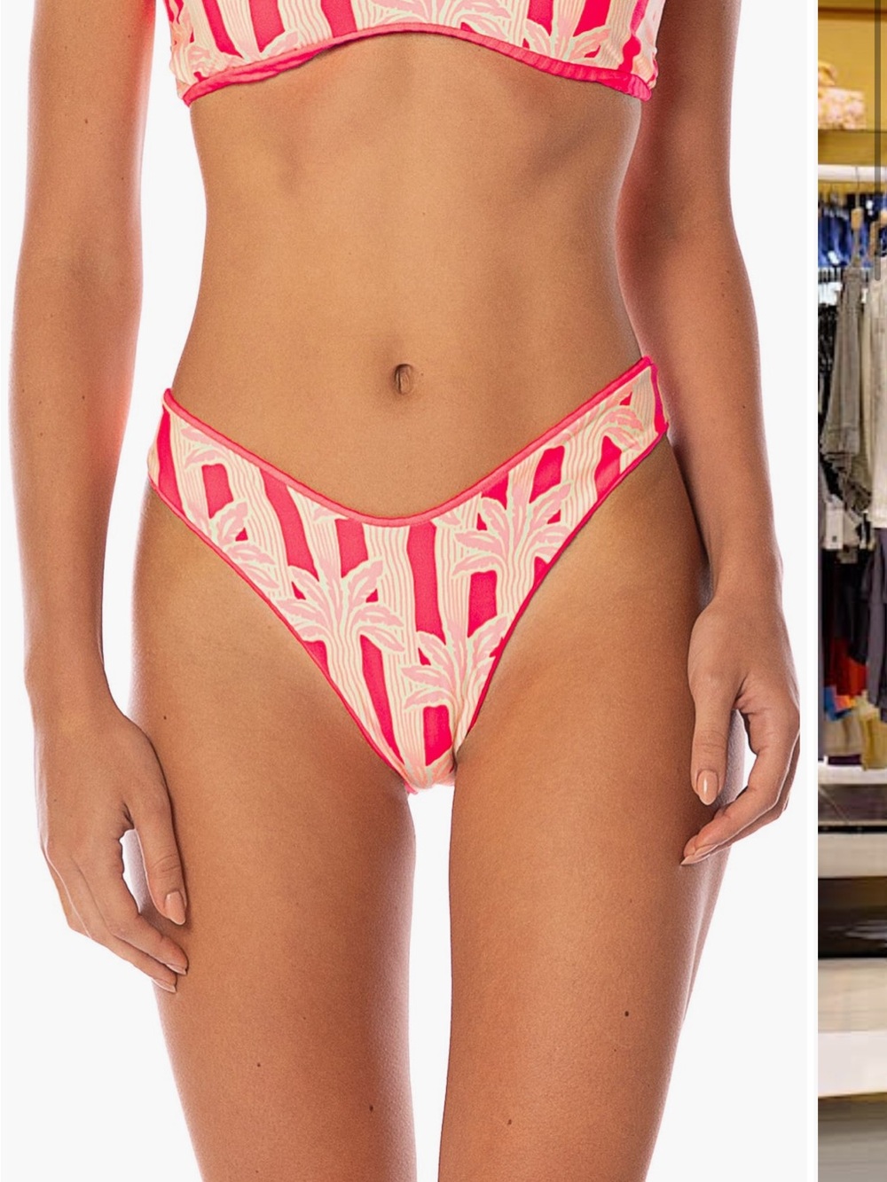 MAAJI NWT Bright Coral Ribbed Bikini Set Size Small - Picture 2 of 5